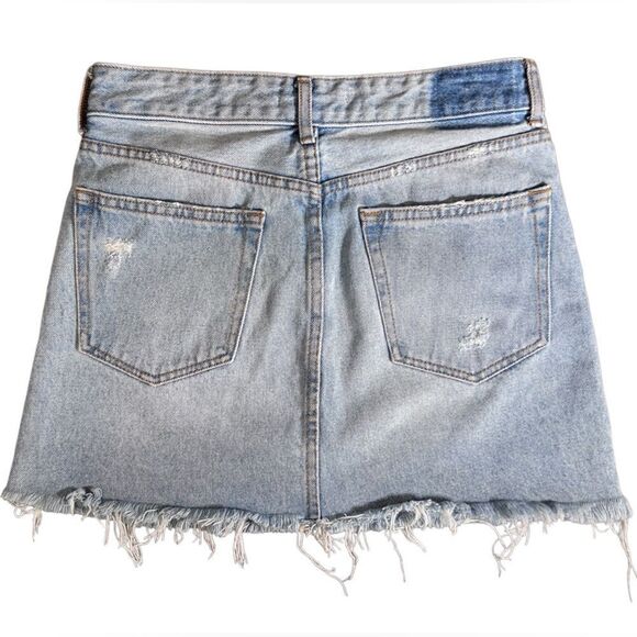Bershka denim mini jean skirt distressed size 2 - Picture 3 of 12